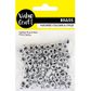 ALPHABET ROUND BEADS BLACK WHITE 20G