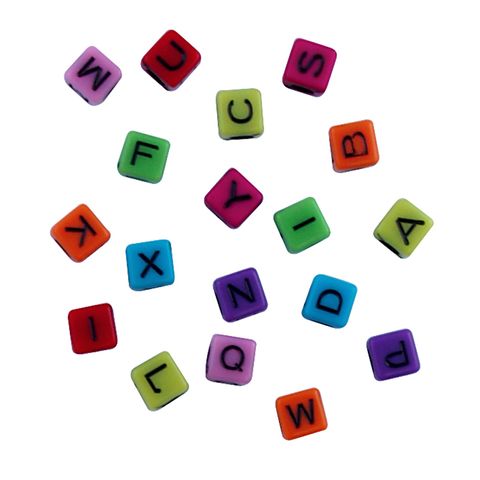 BEAD ALPHABET BRIGHT COLOURED  ASST 35G