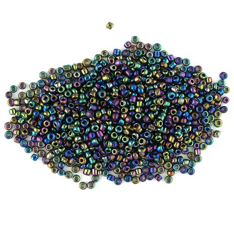 Bead Glass Seed 1.8Mm Black Rainbow 25G