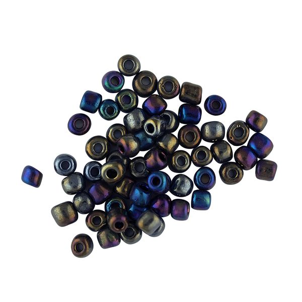 Bead Glass Seed 3.6Mm Black Ab 25G