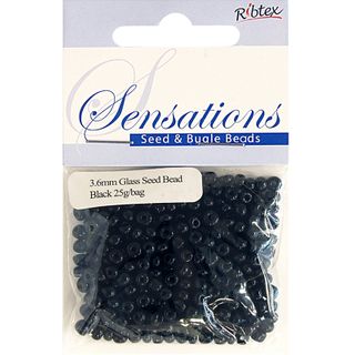 Bead Glass Seed 3.6Mm Black 25G