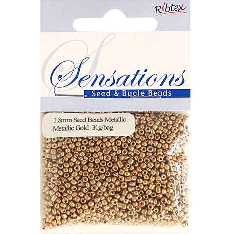 Bead Glass Seed 1.8Mm Metallic Gold 30G