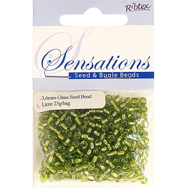 Bead Glass Seed 3.6Mm Lime 25G