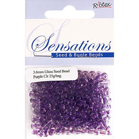 Bead Glass Seed 3.6Mm Purple Clr 25G