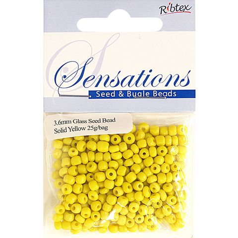 Bead Glass Seed 3.6Mm Solid Yellow 25G