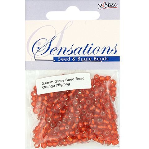 Bead Glass Seed 3.6Mm Orange 25G