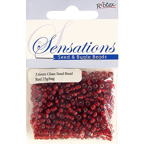 Bead Glass Seed 3.6Mm Red 25G
