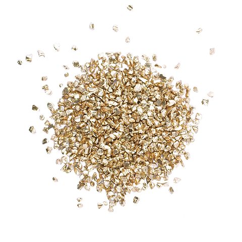 Bead Glass No Hole Chips Gold 15G