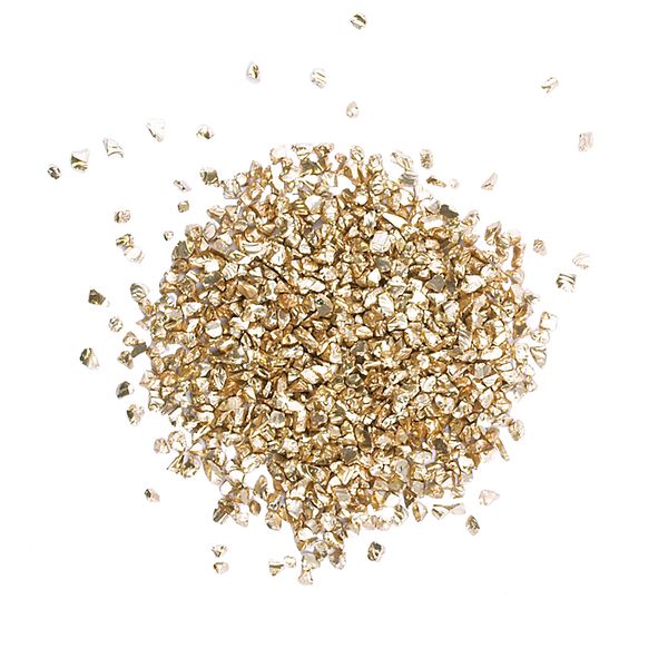 Bead Glass No Hole Chips Gold 15G
