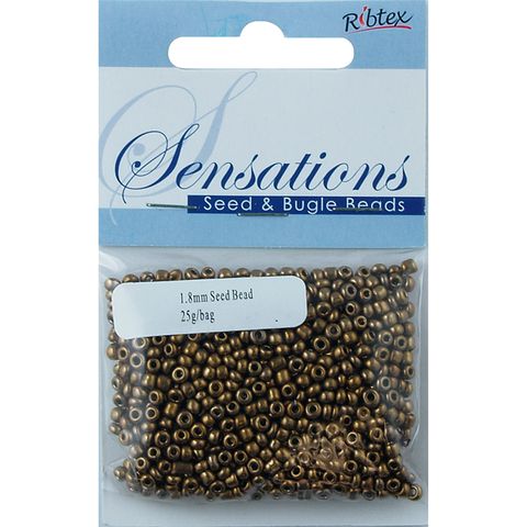 Bead Glass Seed 1.8Mm Ant Met Gold 25G