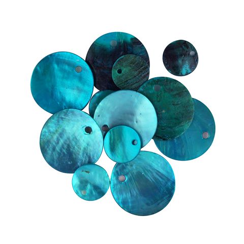 Bead Shell Disc 10-18mm Turquoise 30Pcs