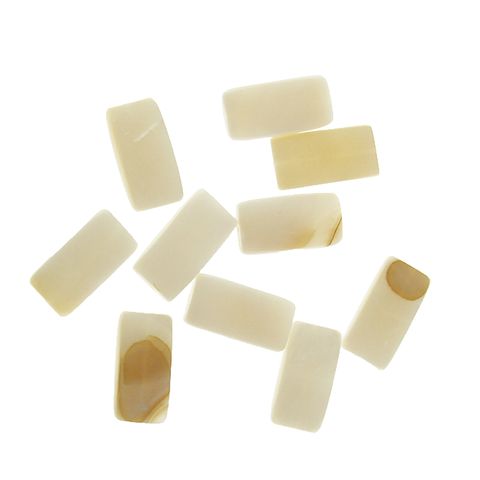 Bead Shell 15X8mm Rectangle Natural 10Pc