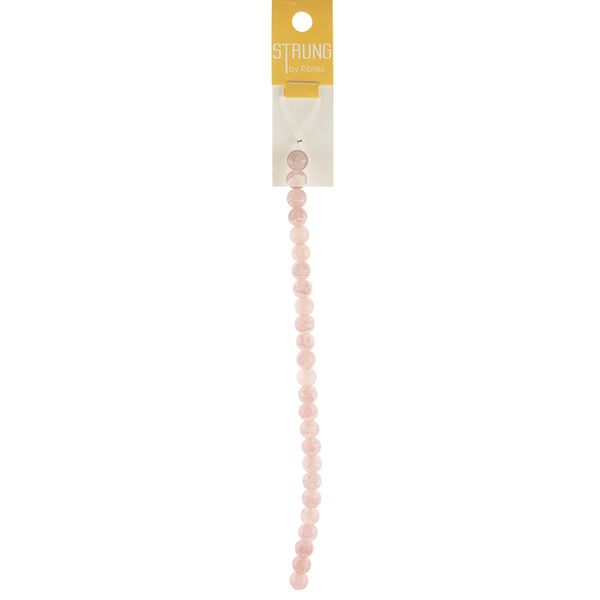 Beads Strung 8mm Glass Crackle Soft Pink