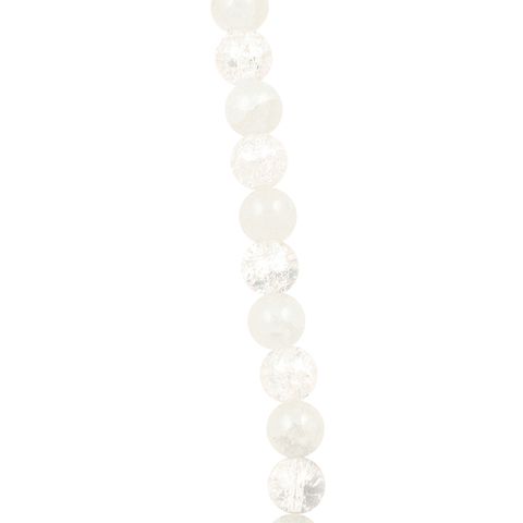 Beads Strung Frosted+Crackle 10mm Clear