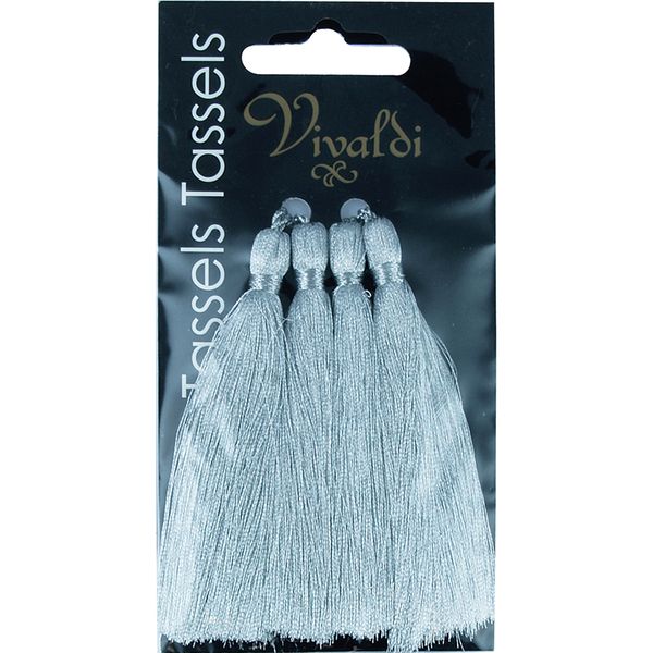 Craft Tassel Metallic 8.5cm Silver 4Pcs