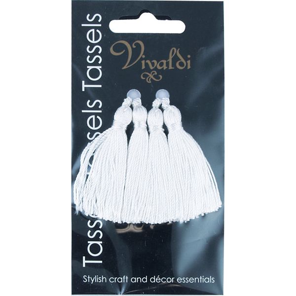 Craft Tassel Rayon 5cm White 4Pcs