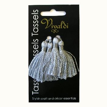 Craft Tassel Rayon 5cm Slate Grey Pkt 4