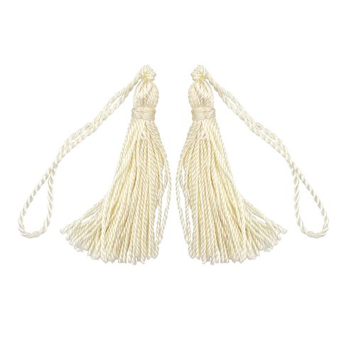 Craft Tassel Rayon 5cm Cream 4Pcs