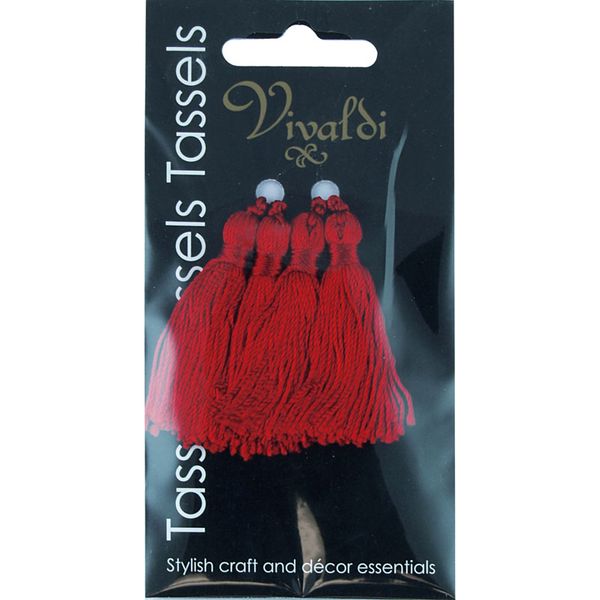 Craft Tassel Rayon 5cm Red 4Pcs
