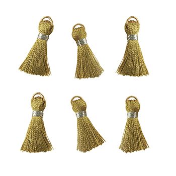 Tassels 2cm Metallic Gold 6Pcs