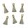 Tassels 2cm Metallic Silver 6Pcs