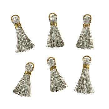 Tassels 2cm Metallic Silver 6Pcs