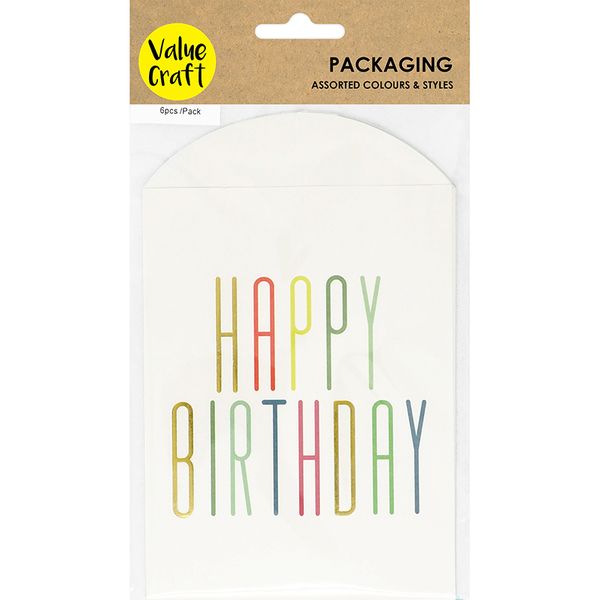 Bag Paper 19X12cm-Happy Birthday 6Pcs