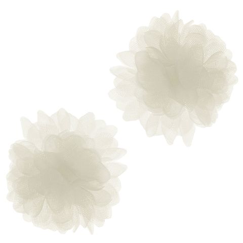 TULLE FLOWERS WHITE 3pc