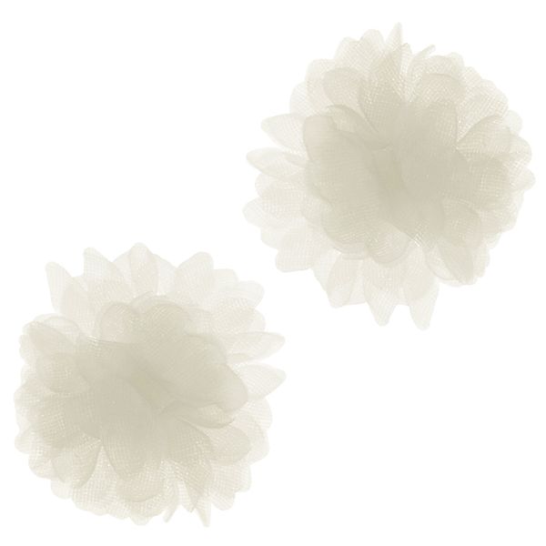 TULLE FLOWERS WHITE 3pc