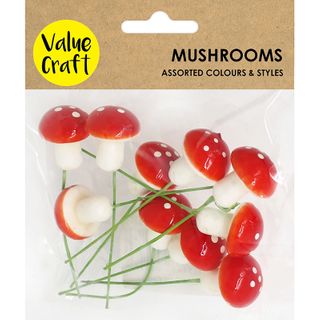 CRAFT MUSHROOMS MED W STEM 10PC