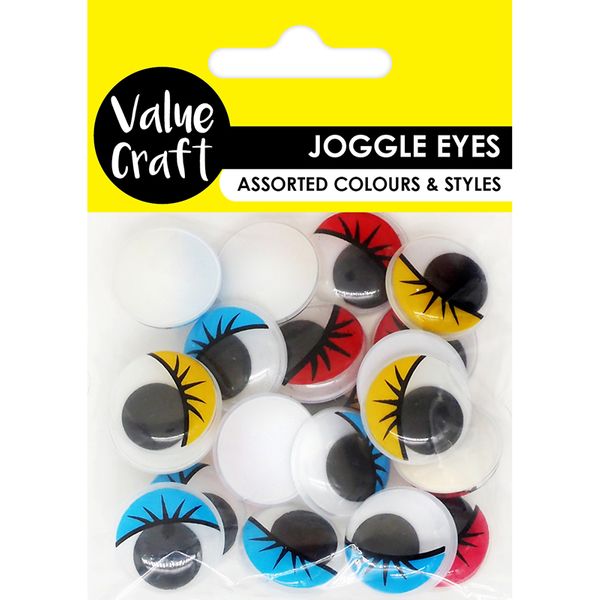 CRAFT JOGGLE EYE ROUND 20MM ASST 20PC