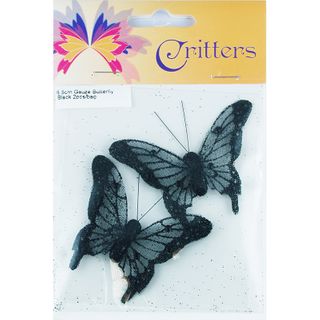 Butterfly Gauze 6.5cm Black 2Pcs