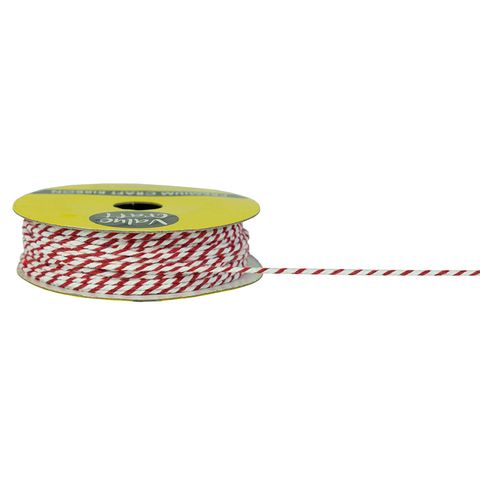 RIB BAKERS TWINE 1.5MM RED-WHITE 13M