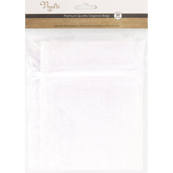 Organza Bag Mini 10 x 7.5cm - White 50Pc