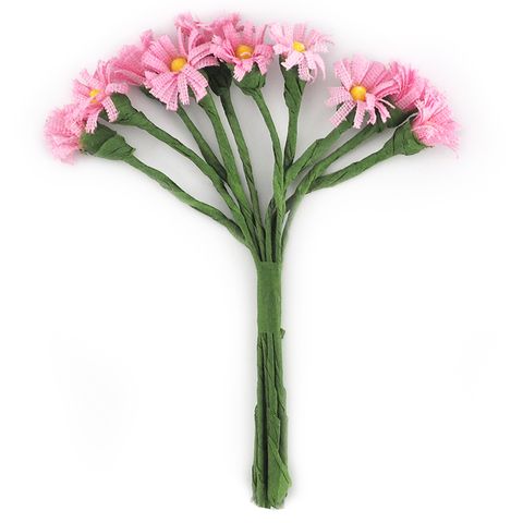 Fabric Mini Flower Bunch 15mm Pink 10Pcs