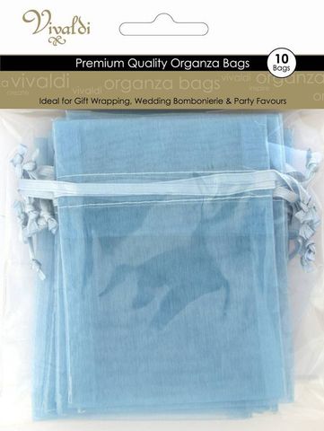 Organza Bag 17x12.5cm Baby Blue Pkt 10