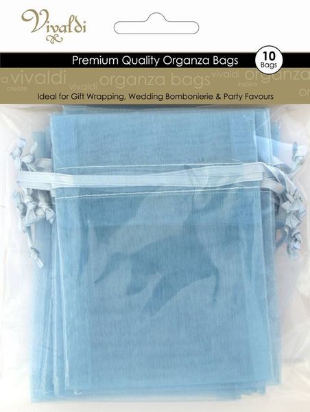 Organza Bag 17x12.5cm Baby Blue Pkt 10