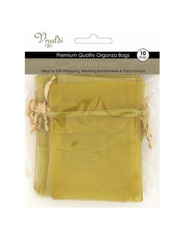 Organza Bag 17x12.5cm Mustard Pkt 10