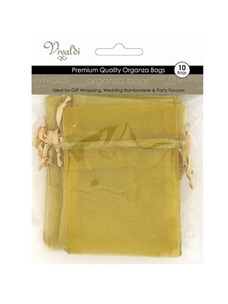 Organza Bag 17x12.5cm Mustard Pkt 10