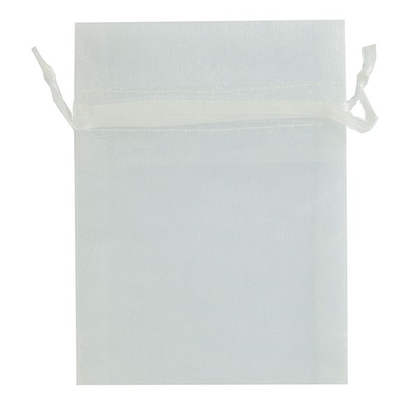 Organza Bag Small 1x12.5cm - White 10Pcs