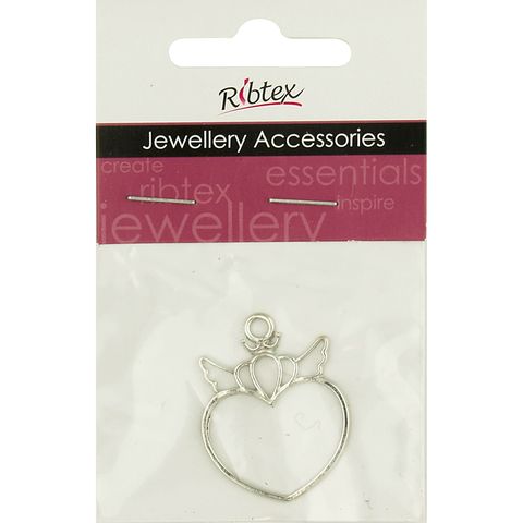 Charm - Laser Heart Silver 1Pc