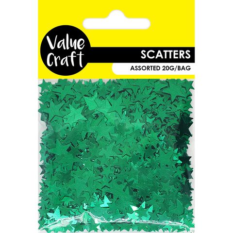 Craft Sequins Star 2 Sizes Green 20G