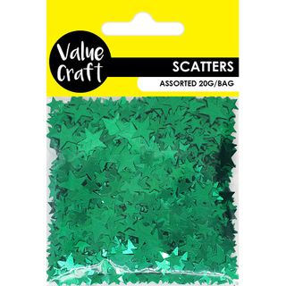 Craft Sequins Star 2 Sizes Green 20G