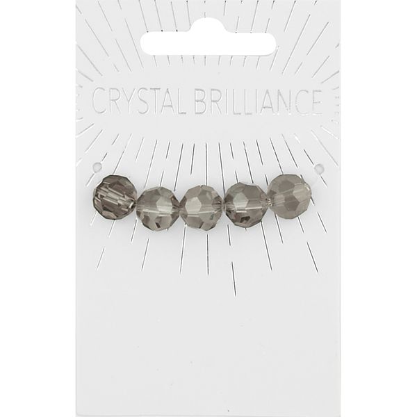 Chinese Crystal Round Faceted 9mm Smoke