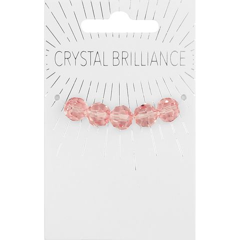 Chinese Crystal Round Faceted 9mm Pink