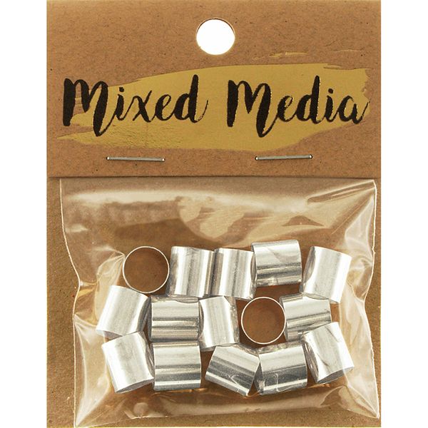 Metal Tube 10mmx9mm Silver 15Pcs