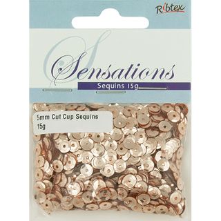 Sequins 5mm Cut Cup Rose Gold 15G