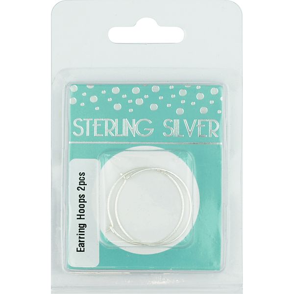 Sterling Silver 25mm Earring Hoops 2Pcs