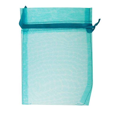 ORGANZA SMALL 17CMX12.5CM TURQUOISE 5PCS