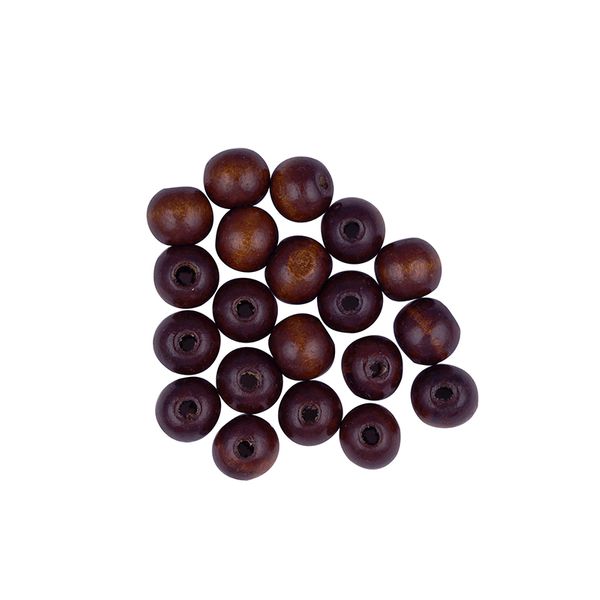 Bead Wood Round 12Mm Walnut 25Pcs